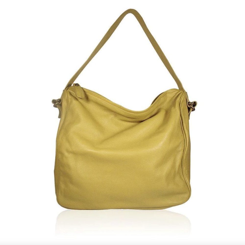 Trace of Kale Lime Lamb Leather Shoulder bag